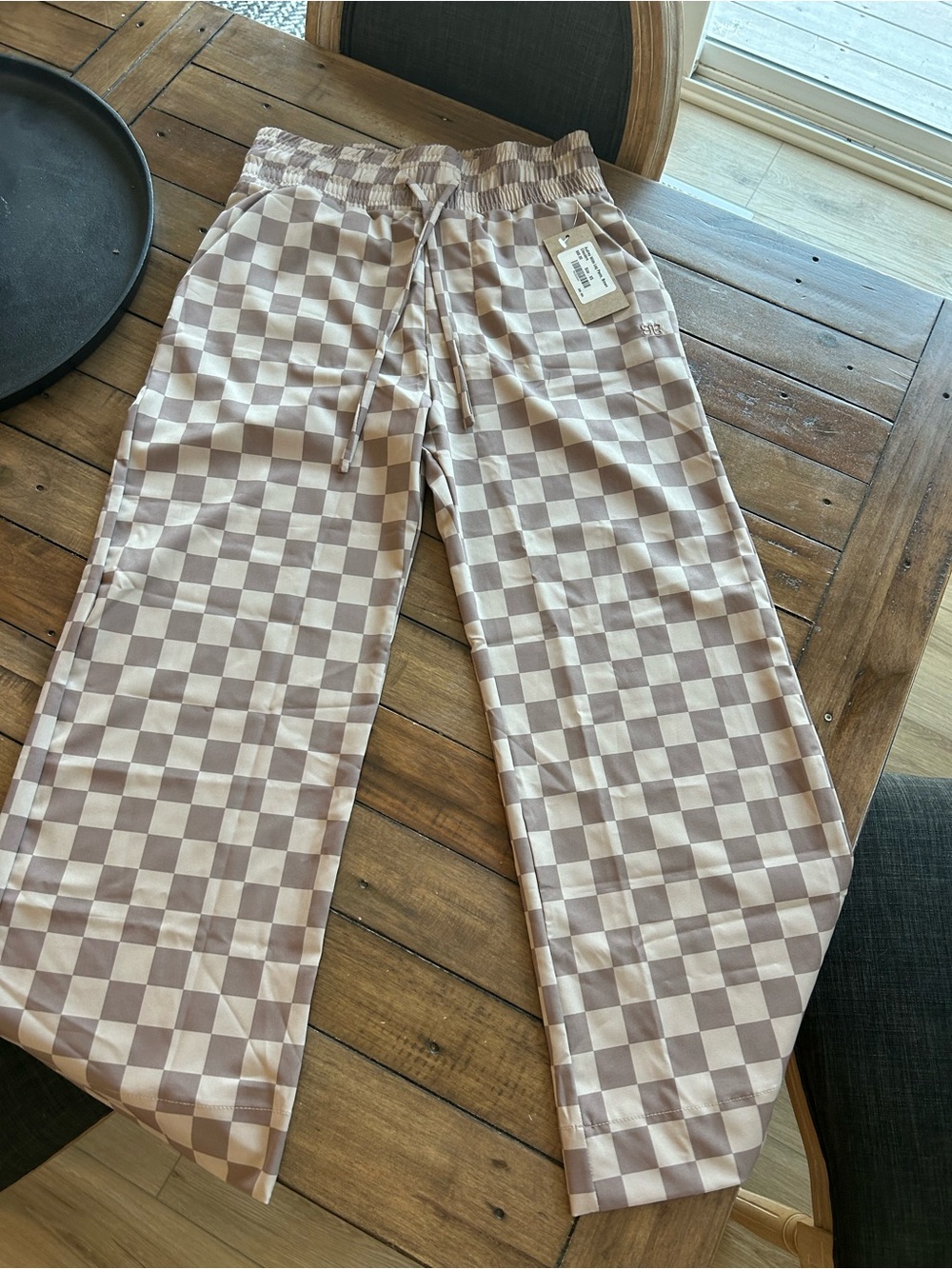 NWT Albion Audrey Brown Checkered Pants XS - Picture 6 of 13